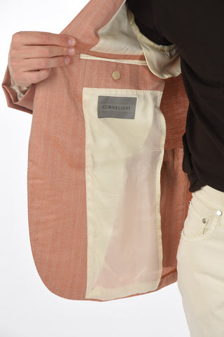 Blazer GATE in Cashmere e Seta con Motivo Herringbone