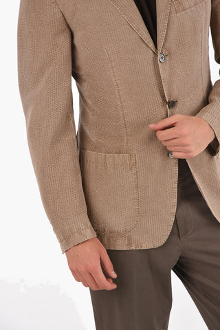 ID Blazer in Seta con Fantasia in Rilievo