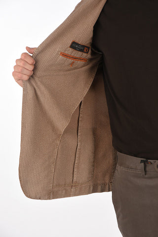 ID Blazer in Seta con Fantasia in Rilievo