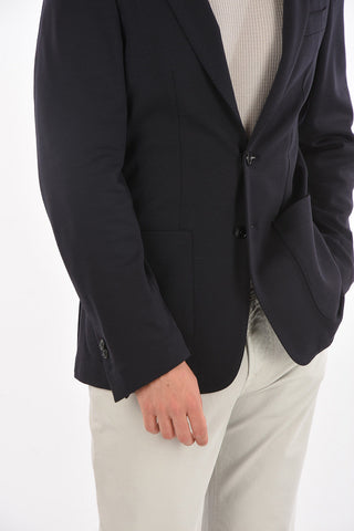 Virgin Wool Blend Blazer with Notch Lapel