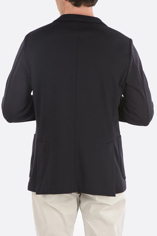 Virgin Wool Blend Blazer with Notch Lapel