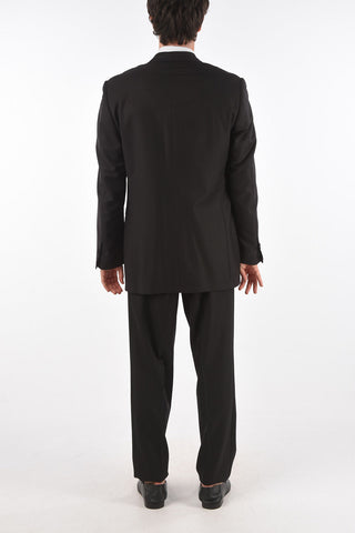 1 Button Virgin Wool Suit with Satin Details