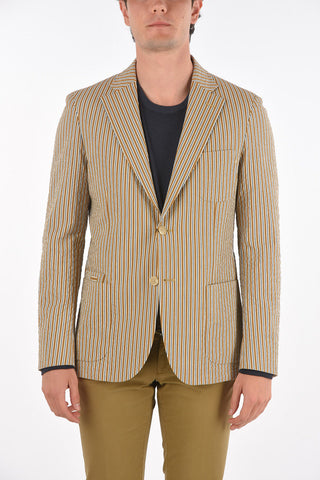 CC COLLECTION Unbalanced Striped REWARD Blazer with Notch Lapel
