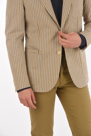 CC COLLECTION Unbalanced Striped REWARD Blazer with Notch Lapel