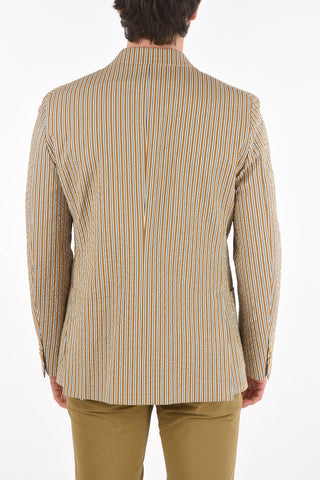 CC COLLECTION Unbalanced Striped REWARD Blazer with Notch Lapel