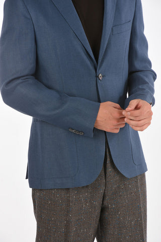 Flax Silk GATE Blazer with Bird's Eye Pattern