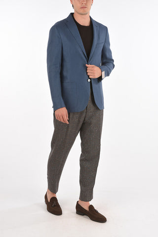 Flax Silk GATE Blazer with Bird's Eye Pattern
