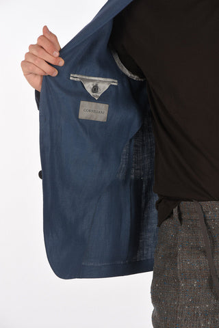 Flax Silk GATE Blazer with Bird's Eye Pattern