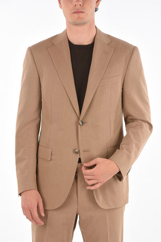 2 Button ACADEMY Awning Motif Suit with Flap Pockets