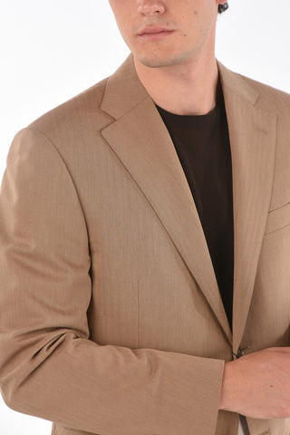2 Button ACADEMY Awning Motif Suit with Flap Pockets