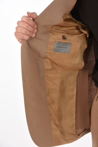 2 Button ACADEMY Awning Motif Suit with Flap Pockets