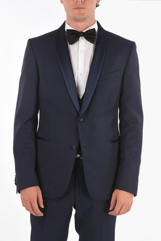 CC COLLECTION 3-Piece CERIM.RESET Satin Shawl Lapel Suit