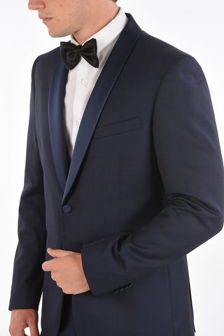 CC COLLECTION 3-Piece CERIM.RESET Satin Shawl Lapel Suit