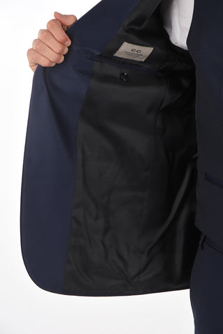 CC COLLECTION 3-Piece CERIM.RESET Satin Shawl Lapel Suit