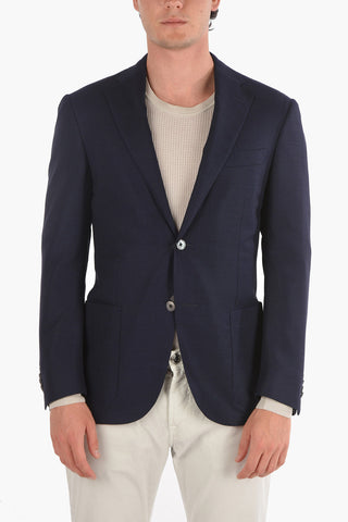 Virgin Wool LEADER SOFT Blazer with Bird's Eye Pattern