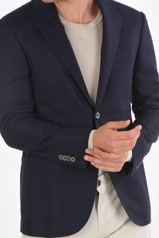 Virgin Wool LEADER SOFT Blazer with Bird's Eye Pattern