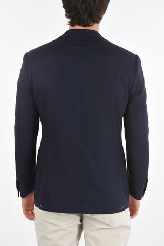 Virgin Wool LEADER SOFT Blazer with Bird's Eye Pattern