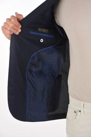 Virgin Wool LEADER SOFT Blazer with Bird's Eye Pattern