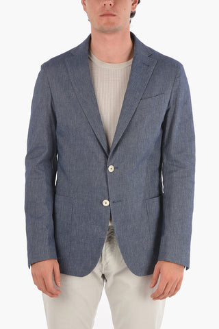 Flax Cotton Blend PESARO Chambray Blazer