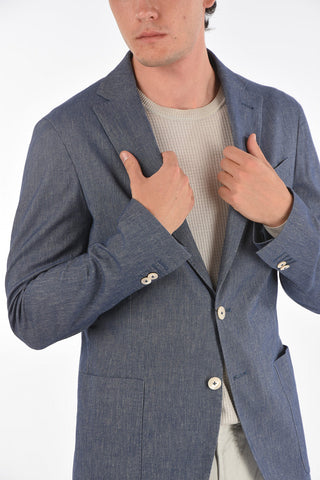 Blazer Chambray PESARO in Misto Cotone e Lino