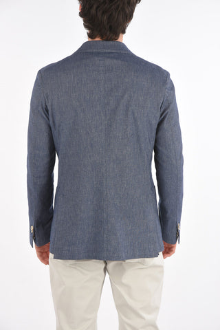 Blazer Chambray PESARO in Misto Cotone e Lino
