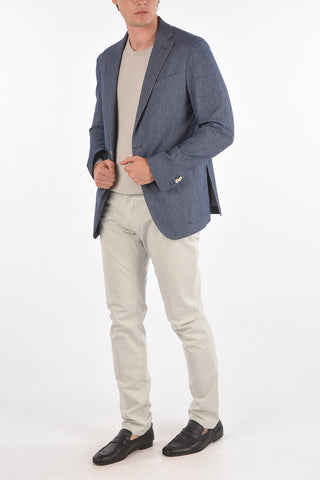 Blazer Chambray PESARO in Misto Cotone e Lino