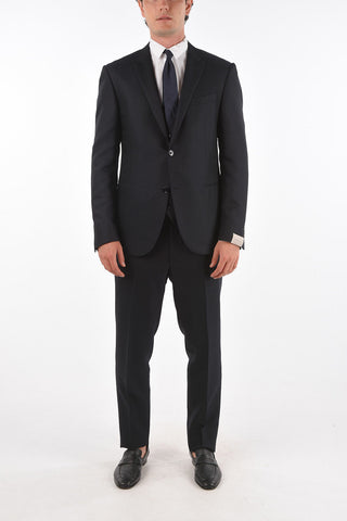 Wool and Silk CERIMONY ACADEMY 3-piece Suit with Peak Lapel