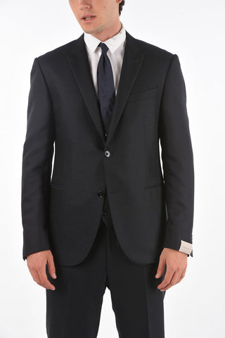 Wool and Silk CERIMONY ACADEMY 3-piece Suit with Peak Lapel