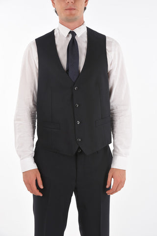 Wool and Silk CERIMONY ACADEMY 3-piece Suit with Peak Lapel