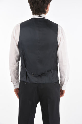 Wool and Silk CERIMONY ACADEMY 3-piece Suit with Peak Lapel