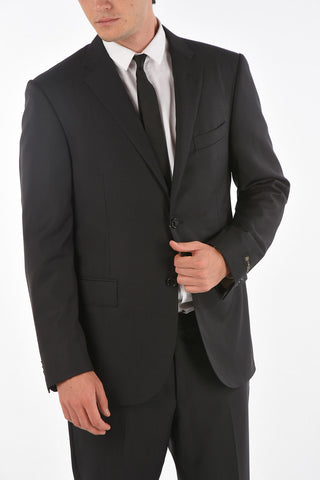 2 Button Extrafine Virgin Wool Suit with Side Splits