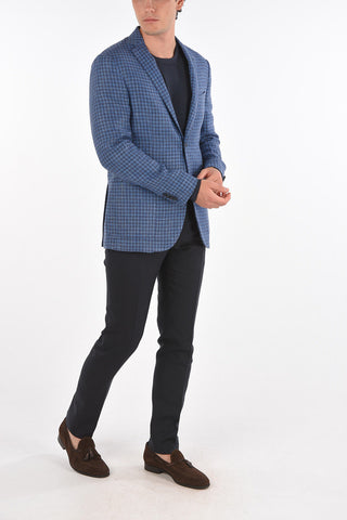 Blazer GATE in misto Lino con Motivo Gingham Check