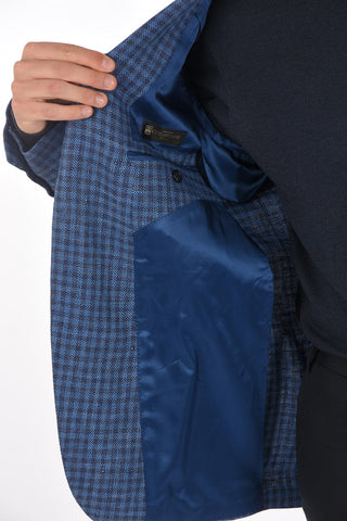 Blazer GATE in misto Lino con Motivo Gingham Check