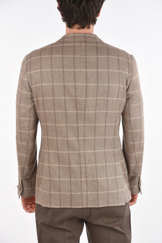 Blazer GATE in Misto Seta con Motivo Windowpane