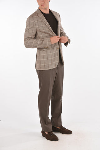 Blazer GATE in Misto Seta con Motivo Windowpane