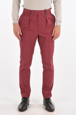 Lined Chino Pants with Double Pleat