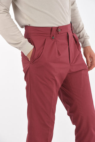 Lined Chino Pants with Double Pleat