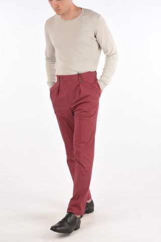 Lined Chino Pants with Double Pleat