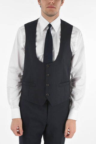 Stretched Virgin Wool CERIMONY ACADEMY 3-piece Suit with Shawl Lapel