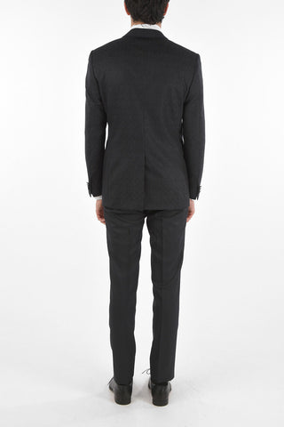 Virgin Wool CERIMONY ACADEMY 3-piece Suit with Crackle Effect Pattern