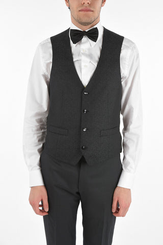 Virgin Wool CERIMONY ACADEMY 3-piece Suit with Crackle Effect Pattern