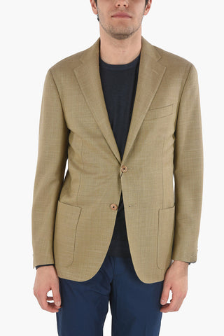 Blazer Sfoderato LEADER SOFT in Lana e Seta con Tasche a Toppa