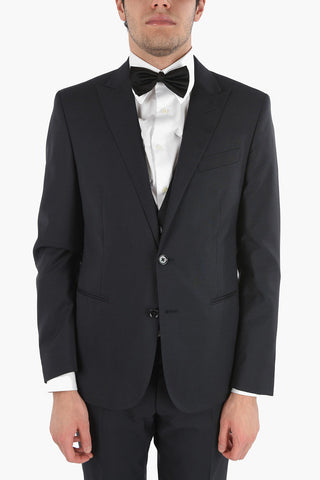 CC COLLECTION Virgin Wool CERIMONY RESET 3-piece Suit with Pinstripe Pattern