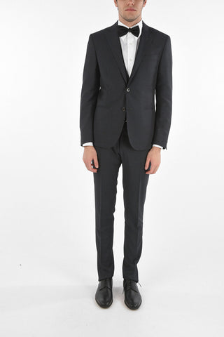 CC COLLECTION 3-Piece Peak Lapel CERIM.RESET Suit with Flush Pockets