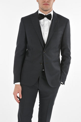 CC COLLECTION 3-Piece Peak Lapel CERIM.RESET Suit with Flush Pockets