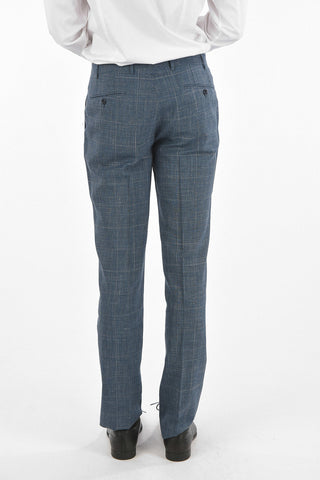 Virgin Wool Silk Flax ACADEMY Suit with Glen Check Pattern