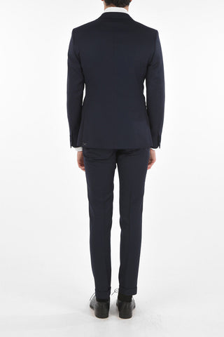 CC COLLECTION Virgin Wool CERIMONY RESET Suit with Satin Peak Lapel