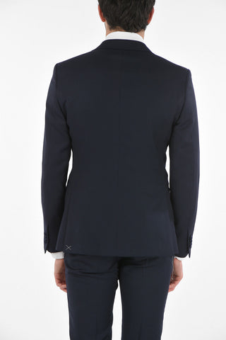 CC COLLECTION Virgin Wool CERIMONY RESET Suit with Satin Peak Lapel