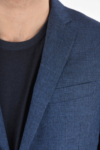 Virgin Wool Cotton Silk ACADEMY SOFT Suit with Glen Check Pattern