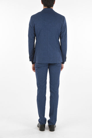 Virgin Wool Cotton Silk ACADEMY SOFT Suit with Glen Check Pattern